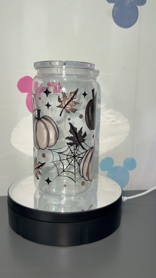 Black/white/neutrals pumpkin tumbler