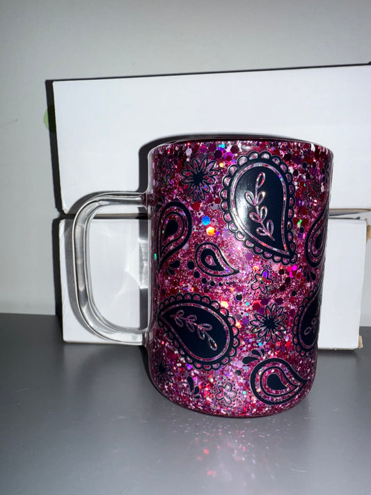 15oz Snowglobe glass mug