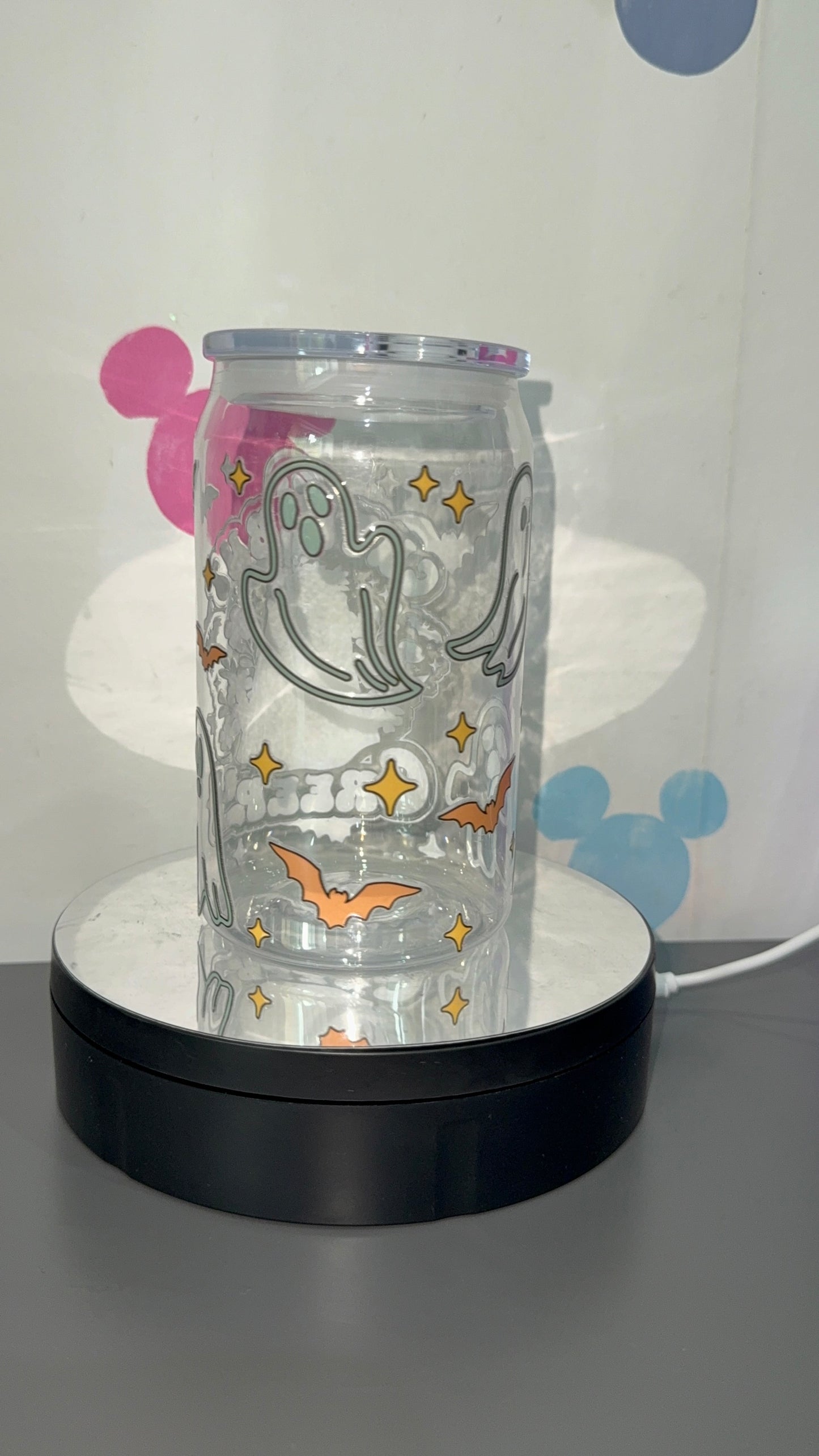 Cute but creepy ghost tumbler.