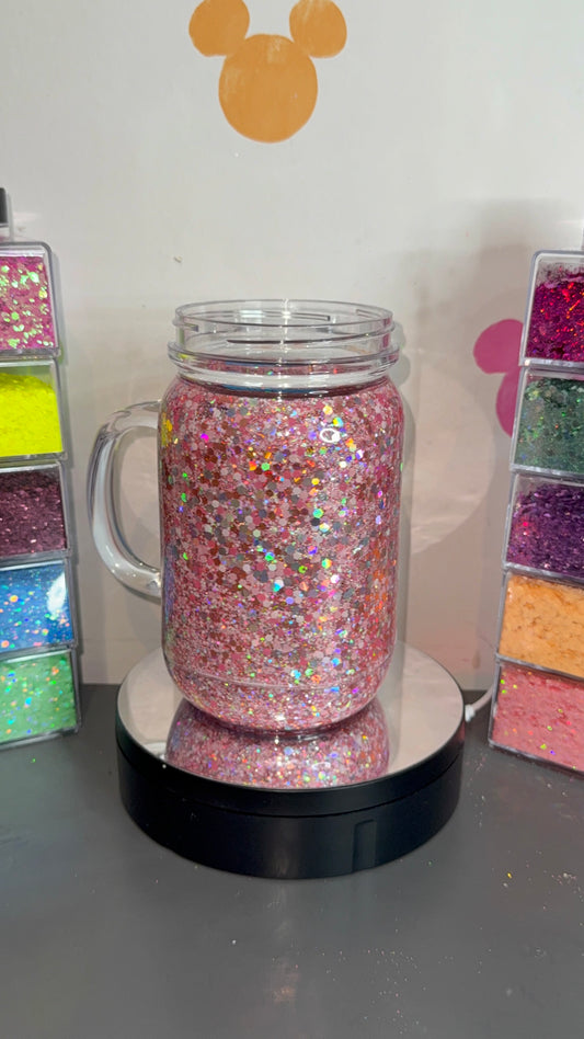 20oz Acrylic Mason jar snowglobe