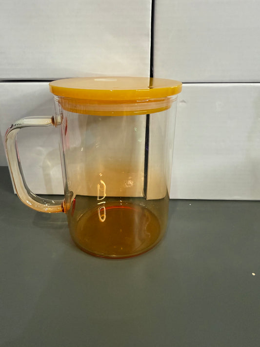 DE Yellow ombre glass mug