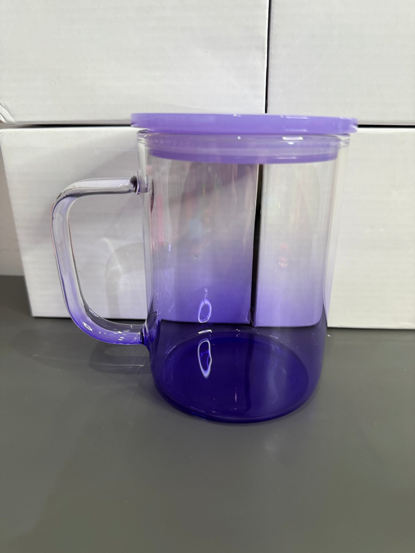 DE Purple ombre glass mug