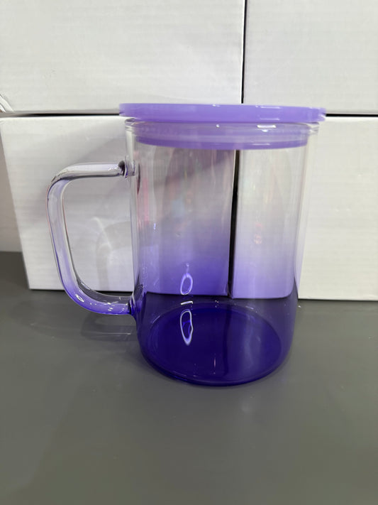 DE Purple ombre glass mug