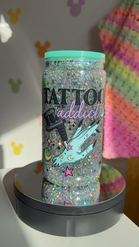 Tattoo addict Snowglobe tumbler